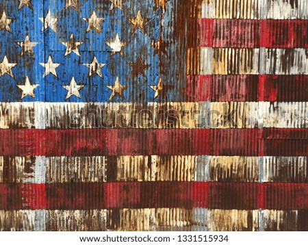 American Flag, Old Rust Background, USA