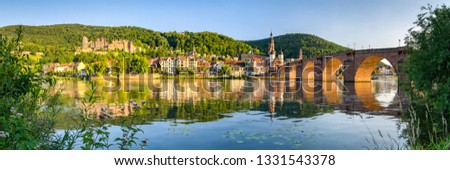 Romantic town of Heidelberg with castle and old bridge, Baden-Württemberg, Germany