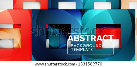 Background with color squares composition, modern geometric abstraction design for poster, cover, branding or banner. Vector