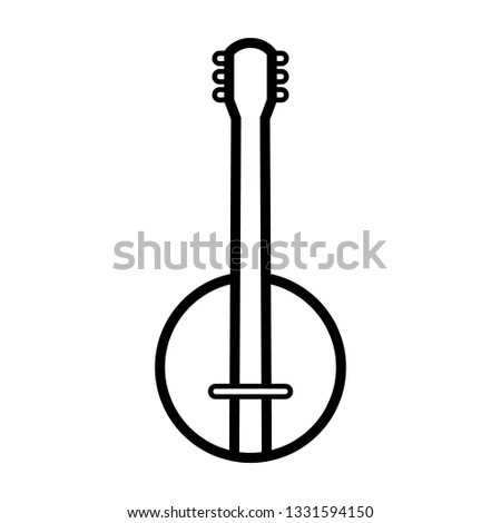 Guitar icon vector, Acoustic musical instrument sign Isolated on white background. Trendy Flat style for graphic design, logo, Web site, social media, UI, mobile app, EPS10 - Vector