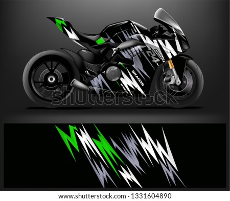 Sport bike wrap design vector. ready print concept for vinyl wrap and motorcycle decal
