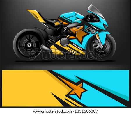 Sport Bike. sticker decal design. Abstract background vector concept for vehicle vinyl wrap