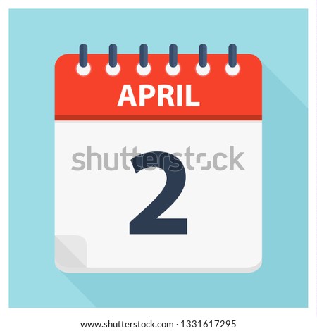 April 2 - Calendar Icon - Calendar design template - Business vector illustration.