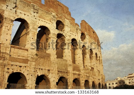 Colosseum in Rome, vintage photo