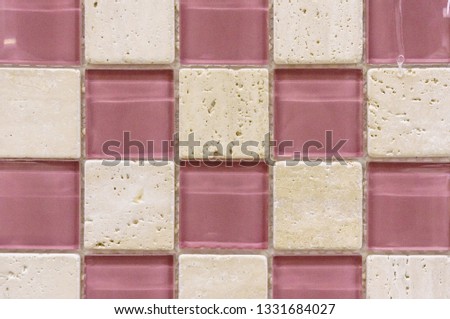 Modern glass mosaic tiles background. Mix color pattern for decoration. Texture tiles surface of bathroom or the kitchen floor and walls design decor