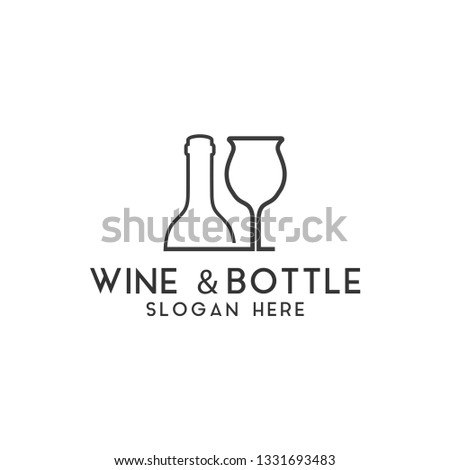 Wine bottle logo design template vector isolated illustration