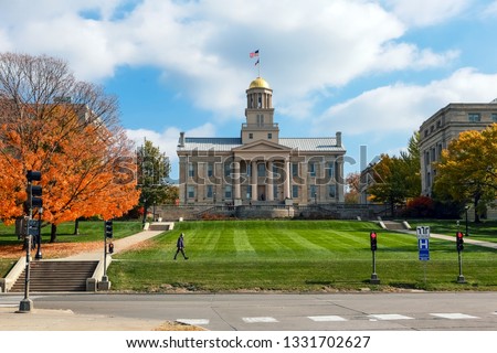 Old Capitol building downtown Iowa City  Royalty-Free Stock Photo #1331702627