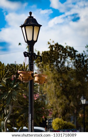 picture of a vintage lamp at a park