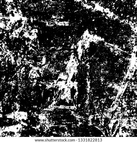Grunge is black and white. Monochrome vector background. Dirty paint strokes. Dark texture of the old surface. Wall in spots, scuffs