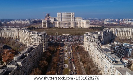 City scape with a busy boulevard on a sunny day Royalty-Free Stock Photo #1331828276