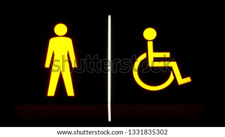An image of a stick man and a symbol of disabled man. These can be seen on the traffic lights or subway