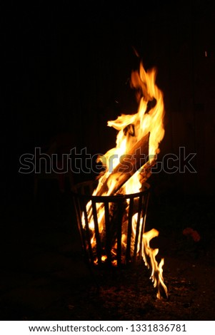 Fire in fire basket
