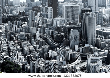 A bird's eye view of Tokyo streetscape