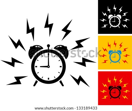 illustration of alarm clock ringing Royalty-Free Stock Photo #133189433
