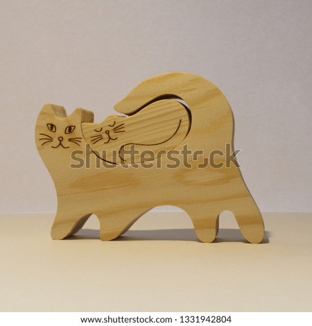 Handmade cat with kitten