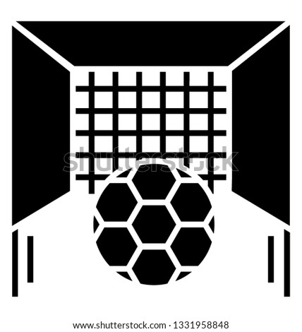 Football net concept solid icon vector, football goal post 