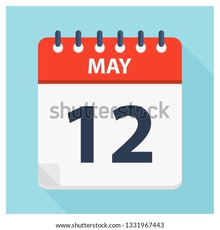 May 12 - Calendar Icon - Calendar design template - Business vector illustration.