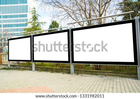 Three blank frame billboard mockup