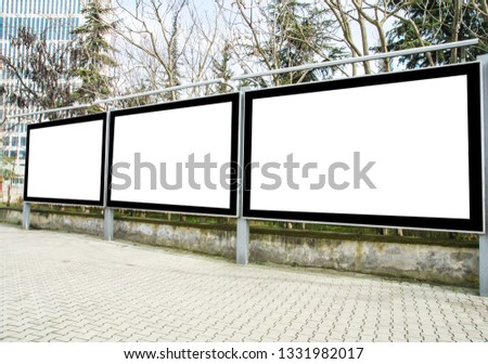 Three blank frame billboard mockup