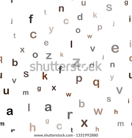 Dark Brown vector seamless layout with latin alphabet. Blurred design in simple style with signs of alphabet. Design for textile, fabric, wallpapers.