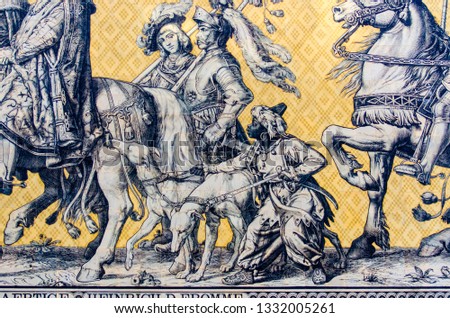 A racist picture at The Fürstenzug (English: Procession of Princes), Dresden, Germany. 