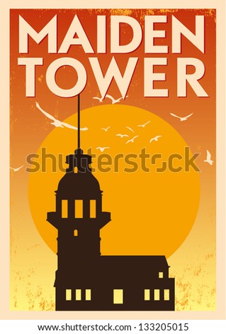 Maiden Tower Vintage Poster