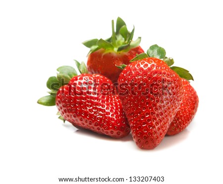 Some fresh strawberry isolated on white background Royalty-Free Stock Photo #133207403