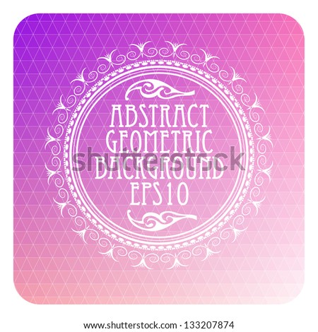 Vintage background with decorative round frame. Vector eps 10.