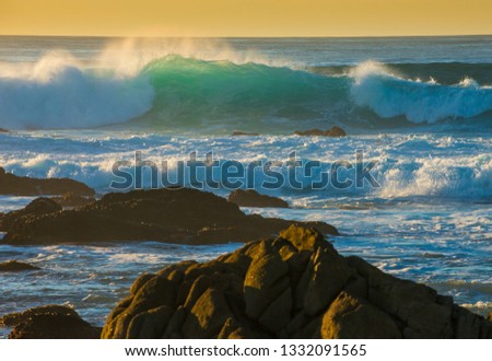 Ocean wave crashing scene background beautiful blue teal