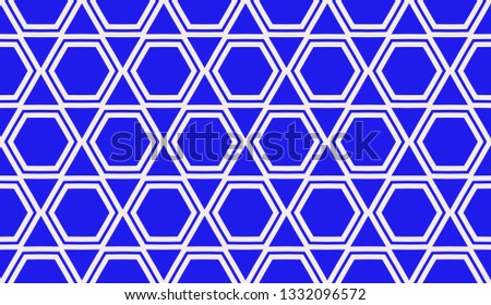 Blue tones. Geometric design seamless pattern. Vector illustration