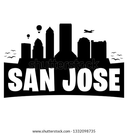 San Jose California. City Skyline. Silhouette Banner City. Design Vector. Famous Monuments.