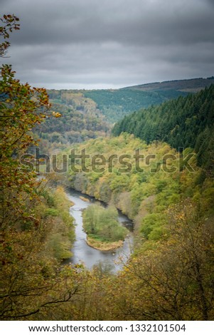 Viewpoint at the Ourthe running through the Belgian Ardennes