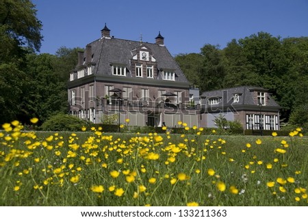 Villa in park Angerenstein in Arnhem, Netherlands Royalty-Free Stock Photo #133211363