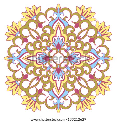 Vector illustration with vintage pattern for print, embroidery.
