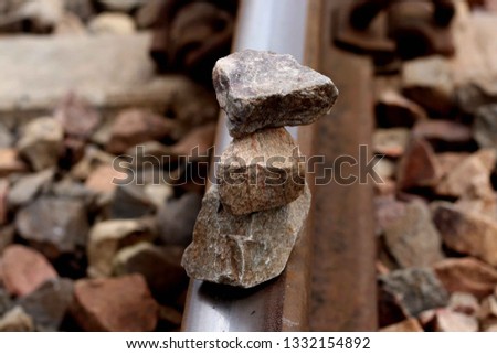 Stone on the railway track
