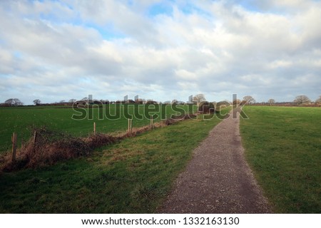 Countryside landscape view near Shoreham-by-Sea and Ader River, England