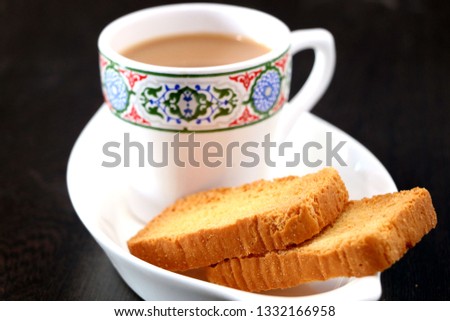 rusk with the tea cup Royalty-Free Stock Photo #1332166958