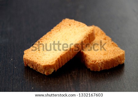Two Brown rusk bread Royalty-Free Stock Photo #1332167603