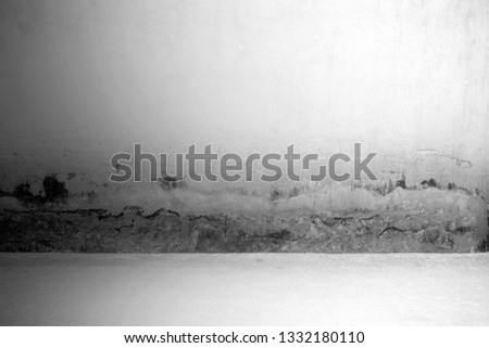 Old Grunge Concrete Room with Light Leak Background, Using for Product Presentation Backdrop.