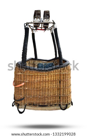 Hot air balloon basket isolated on white background. This has clipping path. Royalty-Free Stock Photo #1332199028