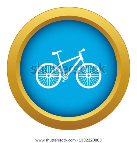 Bicycle icon blue vector isolated on white background for any design