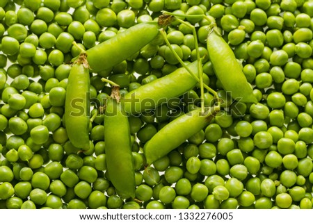 Green peas kernels of fresh harvest