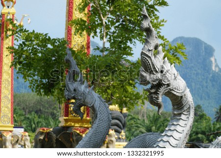 King of Nagas statue in side the temple