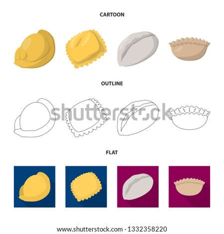 Vector illustration of products  and cooking icon. Set of products  and appetizer stock symbol for web.