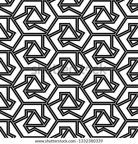 Polygons background.Simple shapes wallpaper.Geometrical backdrop. Mosaics motif. Hexagons, triangles, figures ornament. Digital paper, web designing, textile print. Seamles pattern