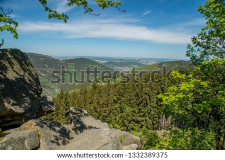 Harz Mountains Germany (German: Kästeklippen Harz) Royalty-Free Stock Photo #1332389375