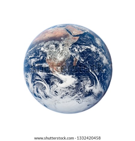 Earth isolated on white. Elements furnished by NASA.
