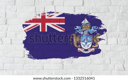 Tristan da Cunha flag on the wall.