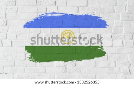 Bashkortostan flag on the wall.