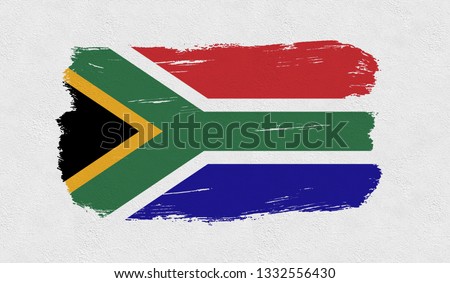 South Africa  flag on the wall.
